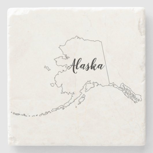 Alaska State Map Waterverf Two-Tone Onderzetter (Voorkant)