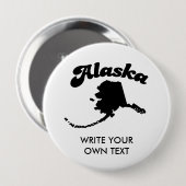 ALASKA STATE MOTTO T-SHIRT RONDE BUTTON 4,0 CM (Voorkant /achterkant)