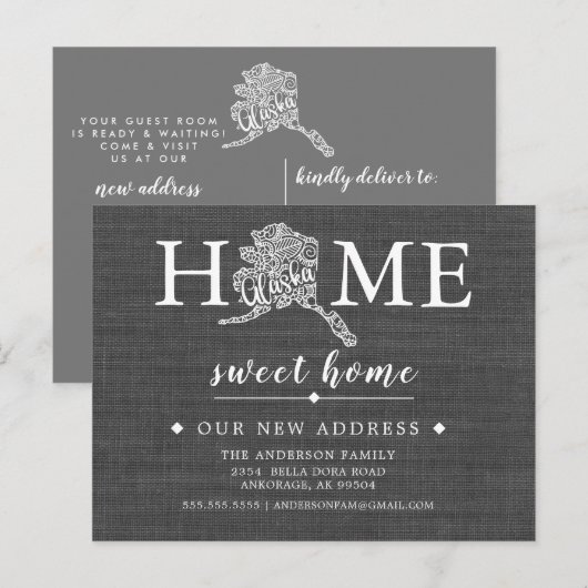 Alaska State Moving Announcement Post Kaart (Voorkant / Achterkant)