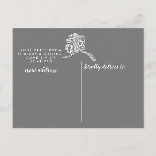 Alaska State Moving Announcement Post Kaart (Achterkant)