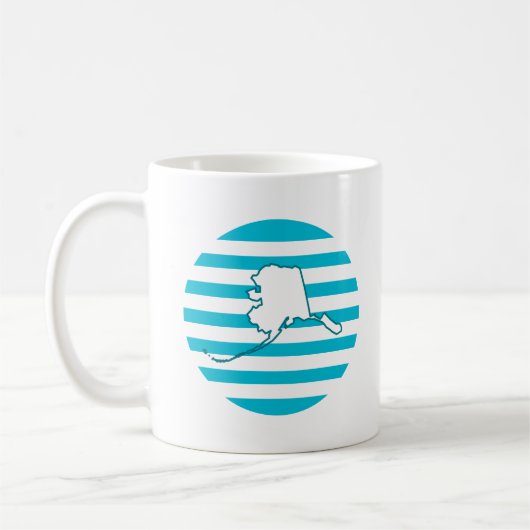 Alaska State Outline Retro Circle Blauw Koffiemok (Links)