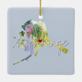 Alaska State Photo insert and town name Keramisch Ornament (Achterkant)