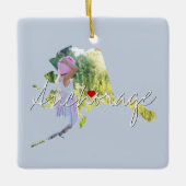 Alaska State Photo insert and town name Keramisch Ornament (Voorkant)