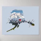 Alaska State Photo insert and town name Poster (Voorkant)