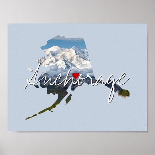Alaska State Photo insert and town name Poster (Voorkant)