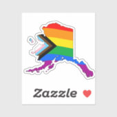 Alaska State Pride LGBTQ Progress Pride Sticker (Vel)