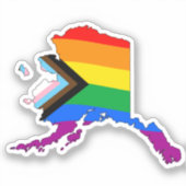 Alaska State Pride LGBTQ Progress Pride Sticker (Voorkant)