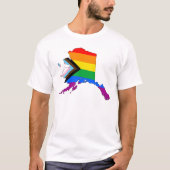 Alaska State Pride LGBTQ Progress Pride T-shirt (Voorkant)