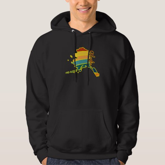 Alaska State Pride Sunset I Love Alaska Hoodie (Voorkant)