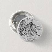 Alaska State Quarter Knop Ronde Button 3,2 Cm (Voorkant /achterkant)