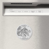 Alaska State Quarter-magneet Magneet (Insitu (Vaatwasser))