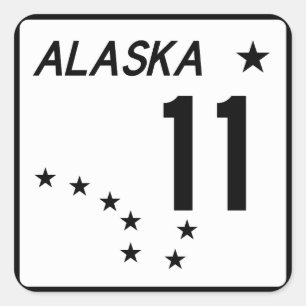 Alaska State Route 11 Vierkante Sticker