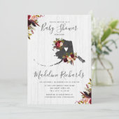 Alaska State Rustieke Baby Shower Uitnodiging voor (Staand voorkant)