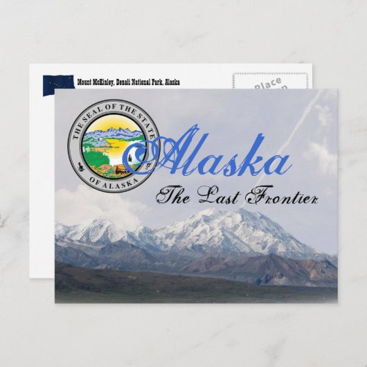 Alaska State Seal Mount McKinley Post Kaart (Voorkant / Achterkant)