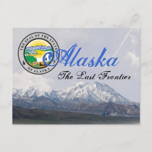 Alaska State Seal Mount McKinley Post Kaart (Voorkant)