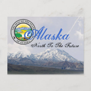 Alaska State Seal Mount McKinley Post Kaart