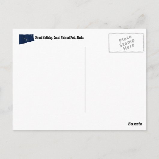 Alaska State Seal Mount McKinley Post Kaart (Achterkant)