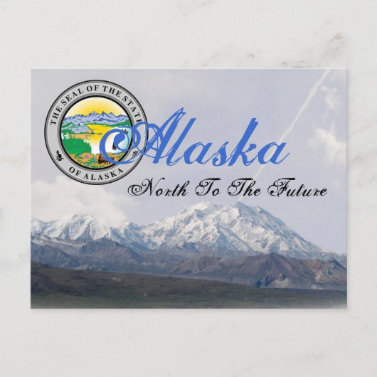 Alaska State Seal Mount McKinley Post Kaart (Voorkant)