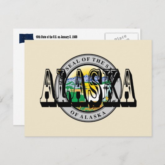 Alaska State Seal Post Kaart (Voorkant / Achterkant)