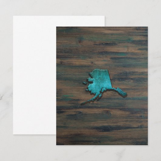 Alaska State Shape Blauwgroen Bedankkaart (Voorkant / Achterkant)