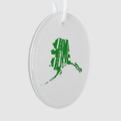 Alaska State Shape Home Word Art Green Ornament (voorkant)