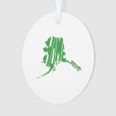 Alaska State Shape Home Word Art Green Ornament (voorkant)