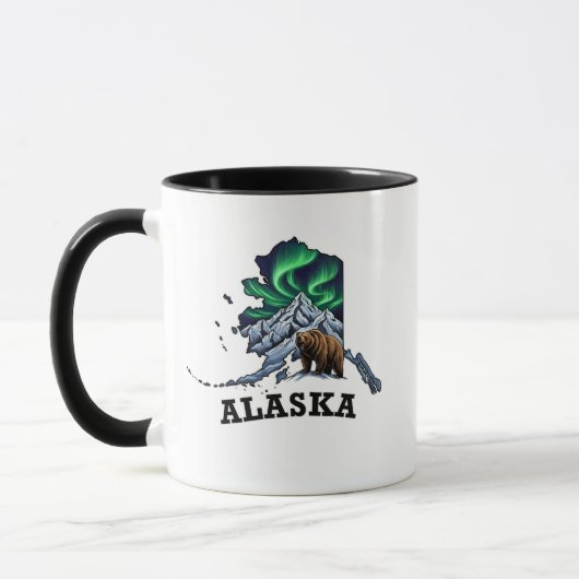 Alaska State Tattoo stijl Noorderlicht, Grizzly Mok (Links)