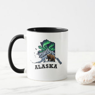 Alaska State Tattoo stijl Noorderlicht, Grizzly Mok