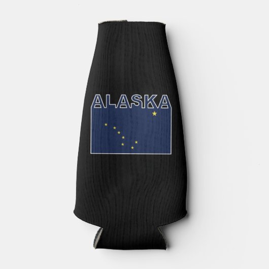 Alaska State Text Flag Flesjeskoeler (Voorkant)