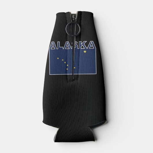 Alaska State Text Flag Flesjeskoeler (Achterkant)