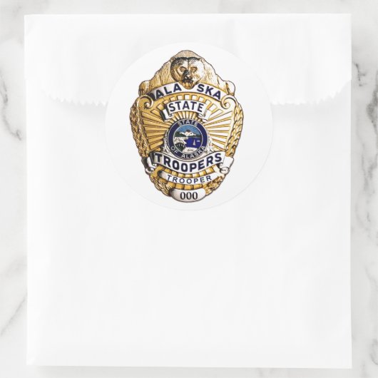 Alaska State Trooper Ronde Sticker (Tas)