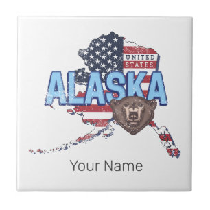 Alaska State Verenigde Staten Kaart  Verenigde Sta Tegeltje