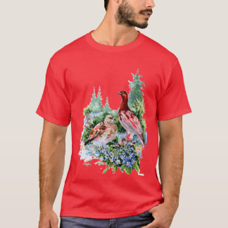 Alaska State Vogel en bloemen T-shirt