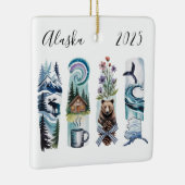 Alaska State Watercolor Kerst Ornament – Noord (Rechts)