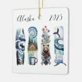 Alaska State Watercolor Kerst Ornament – Noord (Links)
