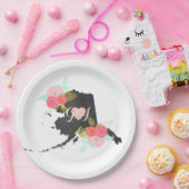 Alaska State Waterverf Floral Monogram Bruiloft Papieren Bordje (Feest)