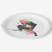 Alaska State Waterverf Floral Monogram Bruiloft Papieren Bordje (Gekanteld)