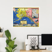 Alaska - Steamship Line Map 1934 Poster (Thuiskantoor)
