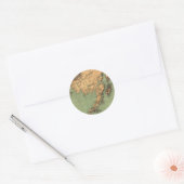 Alaska steenkool en goud kaart ronde sticker (Envelop)