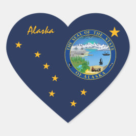 Alaska sticker, hart, patriottische Alaskaanse vla Hart Sticker