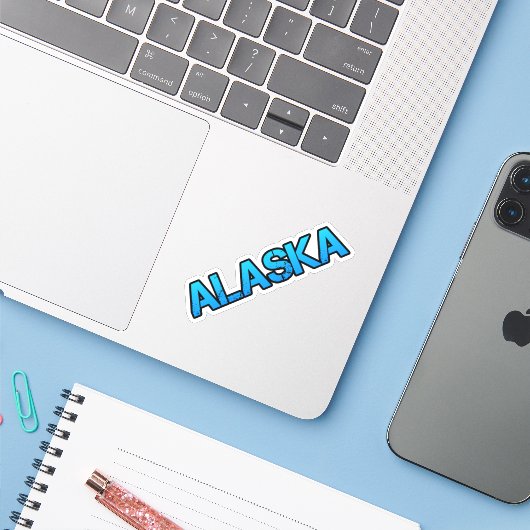 Alaska Stickers (Laptop met iPhone)
