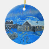 Alaska Struik Homestead Keramisch Ornament (Voorkant)