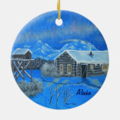 Alaska Struik Homestead Keramisch Ornament (Achterkant)