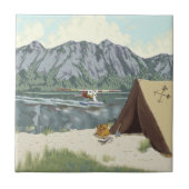 Alaska Struik Plane Vist Herten Camp Lodge Tegeltje (Voorkant)