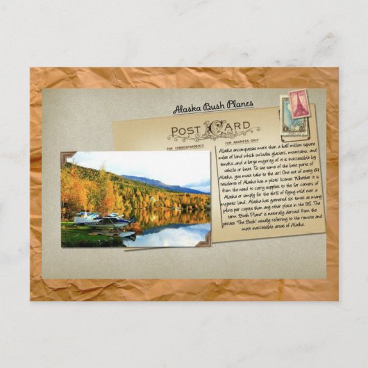 Alaska Struik Planes Briefkaart (Voorkant)