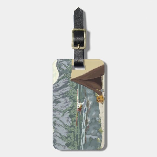 Alaska Struik Planet en Vist reizen Bagagelabel (Voorkant verticaal)