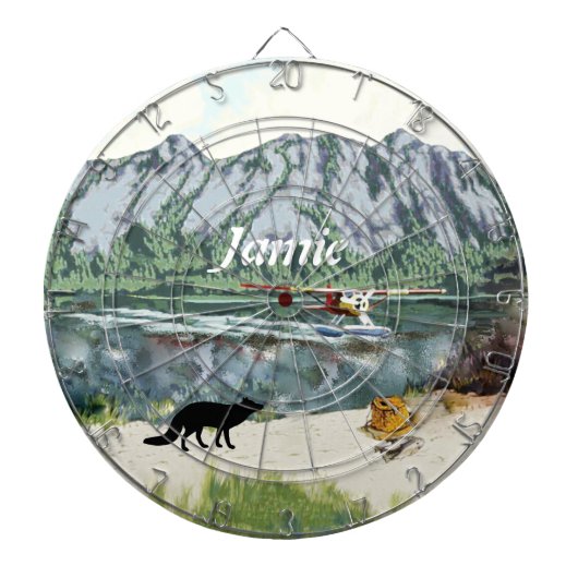 Alaska Struik Planet en Vist reizen Dartbord (Voorkant)