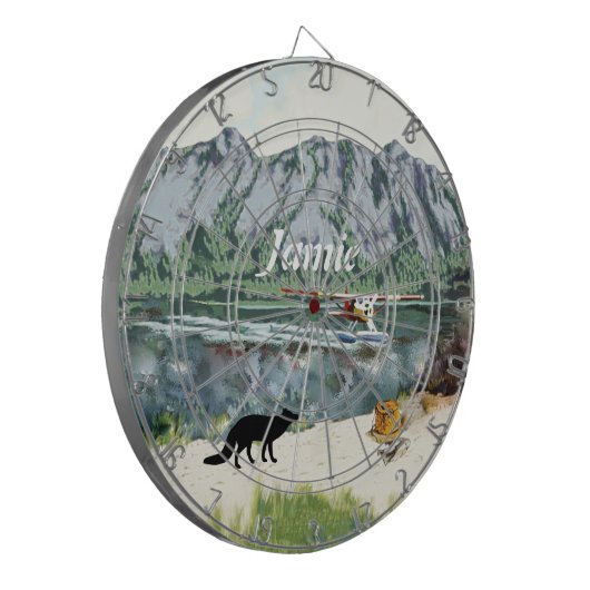 Alaska Struik Planet en Vist reizen Dartbord (Voorkant Links)