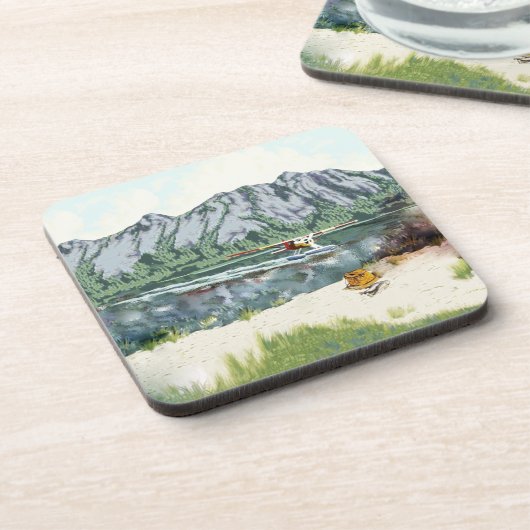 Alaska Struik Planet en Vist reizen Drankjes Onderzetter (Linkerzijde)