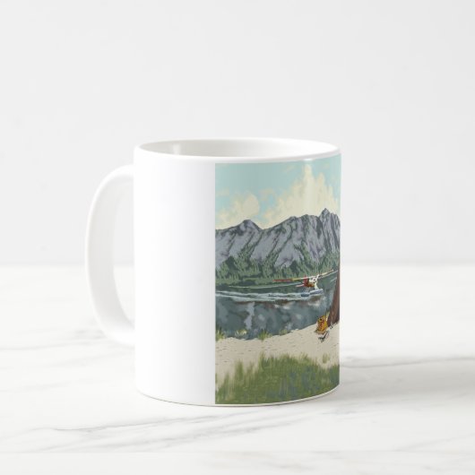 Alaska Struik Planet en Vist reizen Koffiemok (Voorkant links)